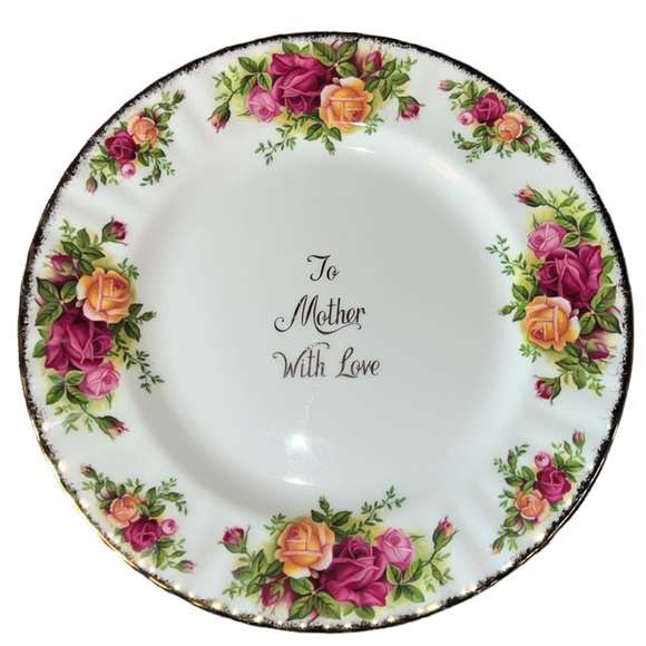 Royal Albert Other - ROYAL ALBERT PLATE OLD COUNTRY ROSES “TO MOTHER WITH LOVE” 1962 VTG BONE CHINA